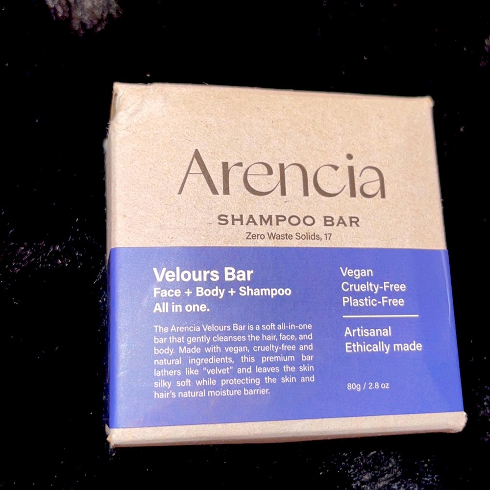 Arencia Shampoo Bar Velours Bar for face + Body + Shampoo all in one